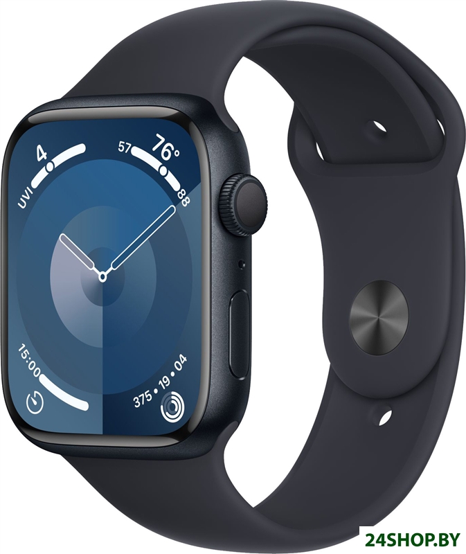 Умные часы Apple Watch Series 9 45 мм (алюминиевый корпус, полуночный/полуночный, спортивный силикон Умные часы Apple Watch Series 9 45 мм (алюминиевый корпус, полуночный/полуночный, спортивный силикон
