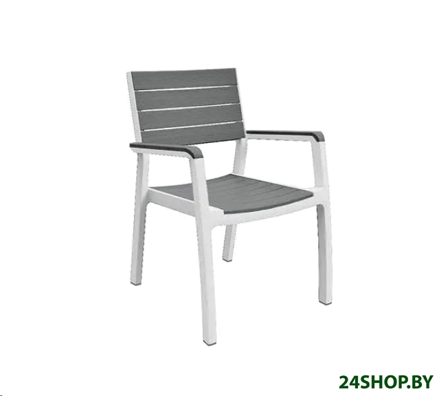 Стул пластиковый Keter Harmony Armchair 236052 (белый/серый) Стул пластиковый Keter Harmony Armchair 236052 (белый/серый)