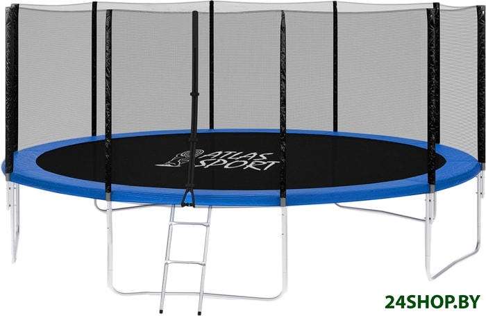Батут ATLAS SPORT 465 см - 15ft Basic (с лестницей, внешняя сетка, синий) Батут ATLAS SPORT 465 см - 15ft Basic (с лестницей, внешняя сетка, синий)
