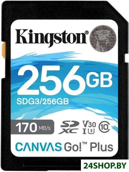Карта памяти Kingston SDG3/256GB SDXC Canvas Go Plus 170R C10 UHS-I U3 V30 Карта памяти Kingston SDG3/256GB SDXC Canvas Go Plus 170R C10 UHS-I U3 V30