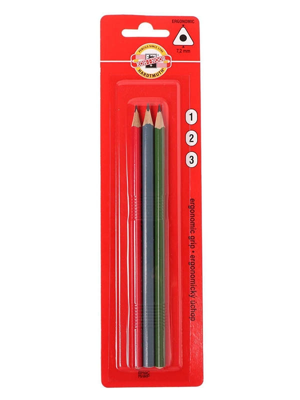 Карандаш чернографитный Koh-i-Noor 1802123002BLRU (3 шт) Карандаш чернографитный Koh-i-Noor 1802123002BLRU (3 шт)