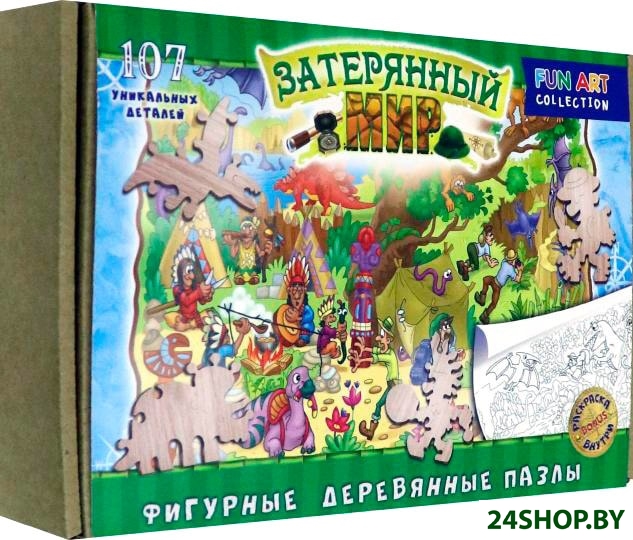 Пазл Нескучные игры Затерянный мир. Фигурный деревянный Пазл Нескучные игры Затерянный мир. Фигурный деревянный