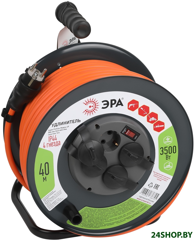 Удлинитель на катушке ЭРА RMx-4es-3x2.5-40m-IP44 Б0052921 Удлинитель на катушке ЭРА RMx-4es-3x2.5-40m-IP44 Б0052921