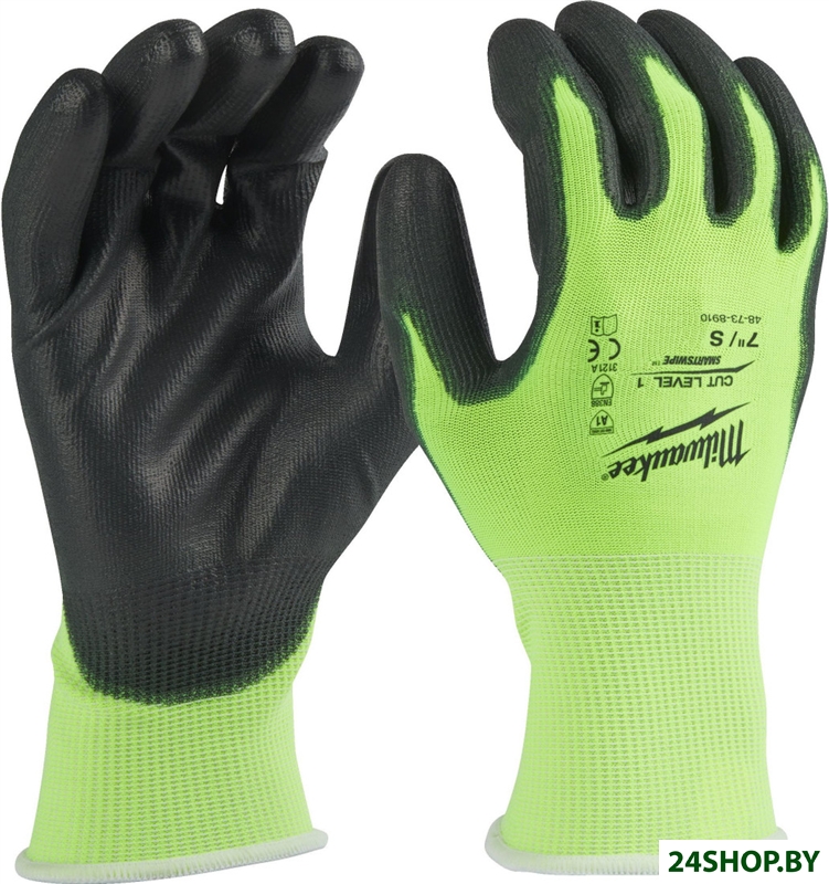 Перчатки хозяйственные Milwaukee Hi-Vis Cut level 1/A 10/XL 4932492916 Перчатки хозяйственные Milwaukee Hi-Vis Cut level 1/A 10/XL 4932492916