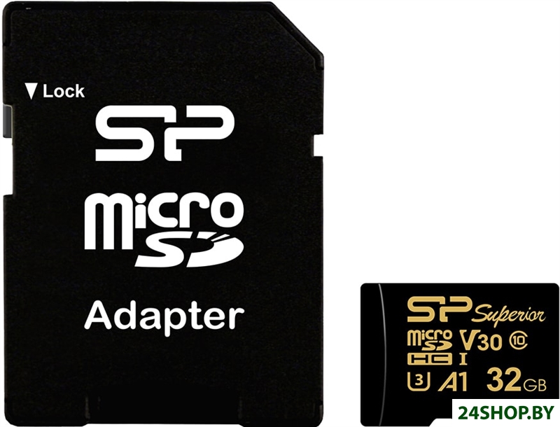 Карта памяти Silicon-Power Superior Golden A1 microSDHC SP032GBSTHDV3V1GSP 32GB Карта памяти Silicon-Power Superior Golden A1 microSDHC SP032GBSTHDV3V1GSP 32GB