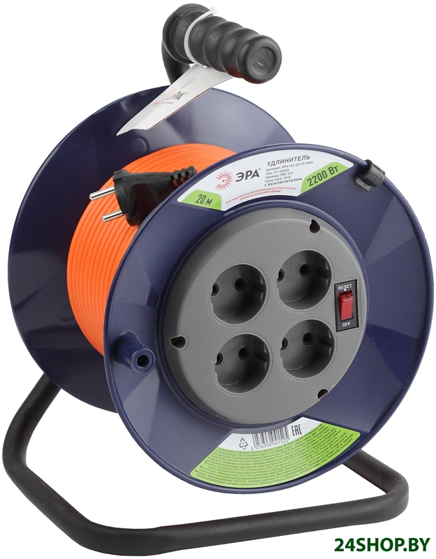 Удлинитель на катушке ЭРА RPx-4s-2x1.0-20m Б0043050 Удлинитель на катушке ЭРА RPx-4s-2x1.0-20m Б0043050