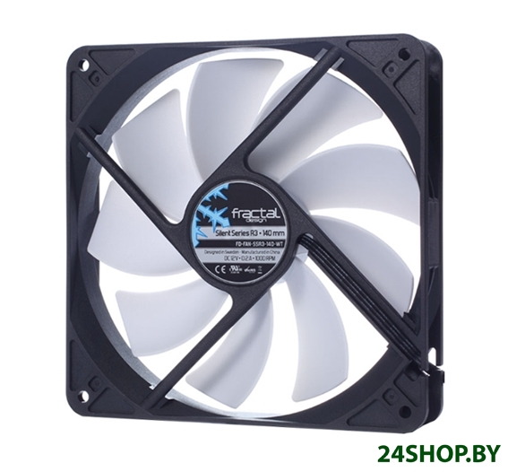 Вентилятор для корпуса Fractal Design Silent R3 92мм FD-FAN-SSR3-92-WT Вентилятор для корпуса Fractal Design Silent R3 92мм FD-FAN-SSR3-92-WT