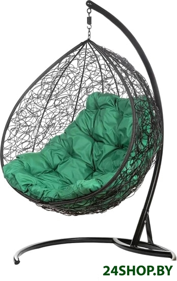 Кресло подвесное BiGarden Gemini Black (зеленая подушка) Кресло подвесное BiGarden Gemini Black (зеленая подушка)