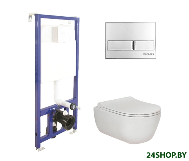 Унитаз Berges Wasserhaus Ego Rimless + Toma Slim + Novum525 + L3 047213 Унитаз Berges Wasserhaus Ego Rimless + Toma Slim + Novum525 + L3 047213