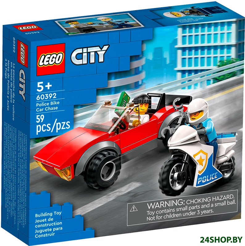 Конструктор LEGO City 60392 Полицейская погоня на байке Конструктор LEGO City 60392 Полицейская погоня на байке