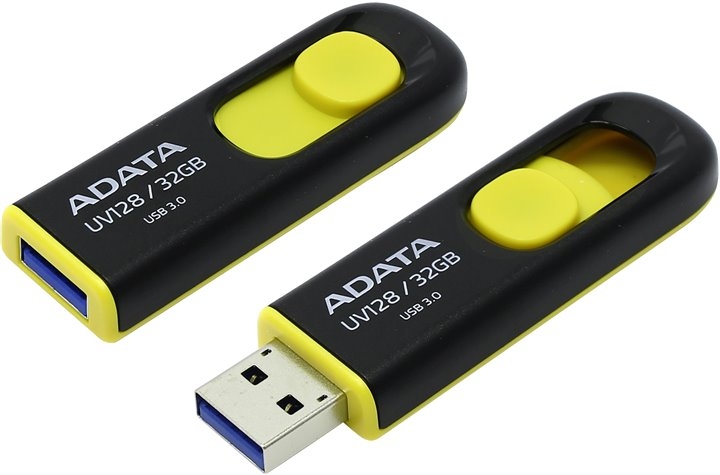 Флеш-память A-Data DashDrive UV128 Black-Yellow 32GB (AUV128-32G-RBY) Флеш-память A-Data DashDrive UV128 Black-Yellow 32GB (AUV128-32G-RBY)
