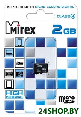 Карта памяти Mirex microSD (Class 4) 2GB (13612-MCROSD02) Карта памяти Mirex microSD (Class 4) 2GB (13612-MCROSD02)