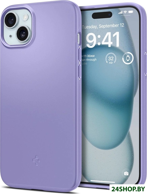 Чехол для телефона Spigen Thin Fit для iPhone 15 ACS06780 (фиолетовый) Чехол для телефона Spigen Thin Fit для iPhone 15 ACS06780 (фиолетовый)