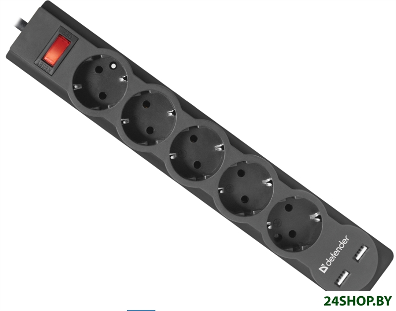 Сетевой фильтр Defender DFS 753 (5 розеток, черный, 3 м) (99753) Сетевой фильтр Defender DFS 753 (5 розеток, черный, 3 м) (99753)
