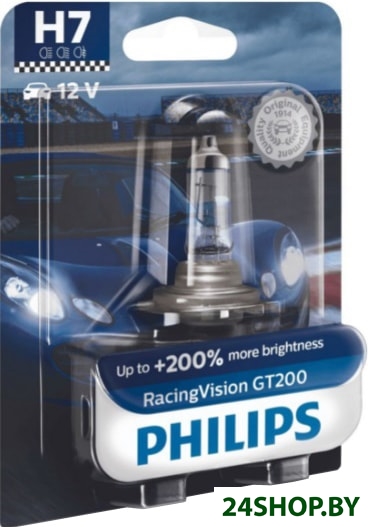 Галогенная лампа Philips H7 RacingVision GT200 1шт Галогенная лампа Philips H7 RacingVision GT200 1шт