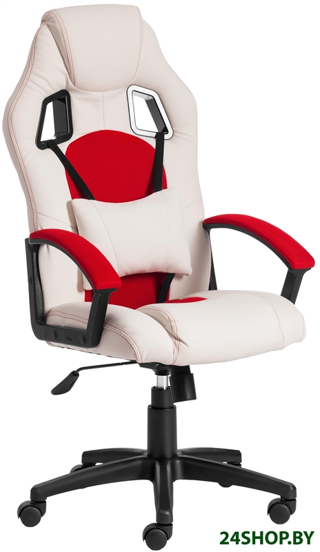 Кресло TetChair Driver (экокожа/ткань, белый/красный) Кресло TetChair Driver (экокожа/ткань, белый/красный)