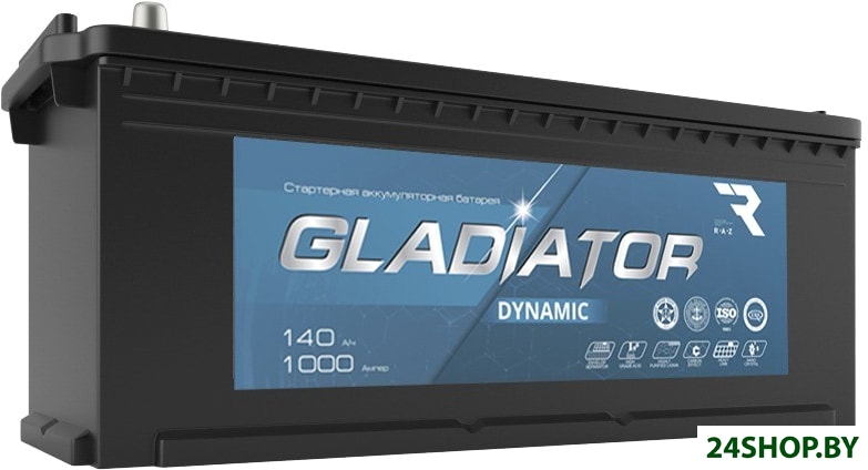 Автомобильный аккумулятор Gladiator Dynamic 6СТ-140L(4) (140 А·ч) Автомобильный аккумулятор Gladiator Dynamic 6СТ-140L(4) (140 А·ч)