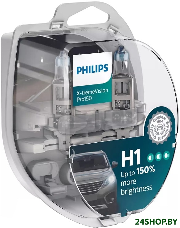Галогенная лампа Philips H1 X-tremeVision Pro150 2шт Галогенная лампа Philips H1 X-tremeVision Pro150 2шт