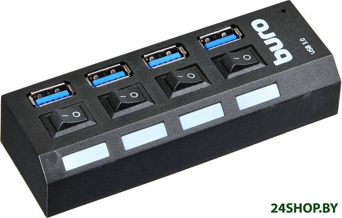 Разветвитель USB 3.0 Buro BU-HUB4-U3.0-L черный Разветвитель USB 3.0 Buro BU-HUB4-U3.0-L черный