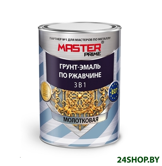 Грунт-эмаль Master Prime Молотковая 3 в 1 2 л (полуматовый шоколадный) Грунт-эмаль Master Prime Молотковая 3 в 1 2 л (полуматовый шоколадный)