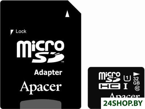 Карта памяти Apacer microSDHC UHS-I (Class 10) 32GB + адаптер (AP32GMCSH10U1-R) Карта памяти Apacer microSDHC UHS-I (Class 10) 32GB + адаптер (AP32GMCSH10U1-R)