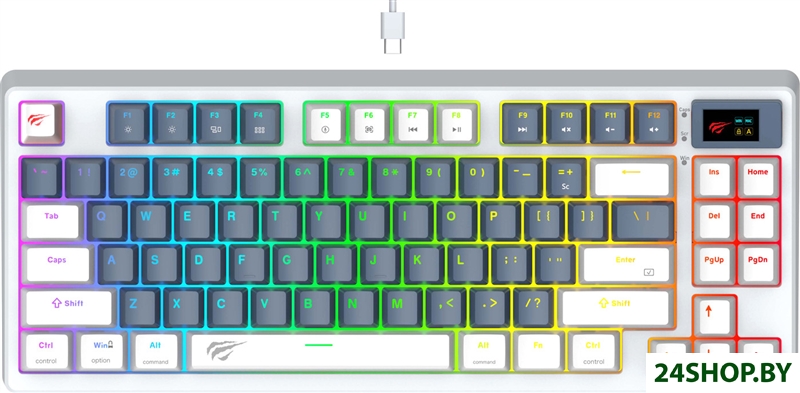 Клавиатура Havit Gamenote KB884L RGB (белый, Content Red) Клавиатура Havit Gamenote KB884L RGB (белый, Content Red)