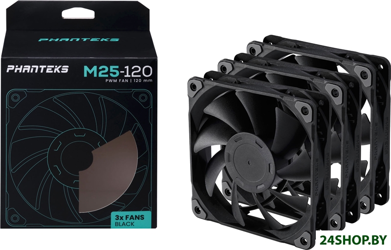 Набор вентиляторов Phanteks M25-120 PH-F120M25_PWM_BBK01_3P Набор вентиляторов Phanteks M25-120 PH-F120M25_PWM_BBK01_3P