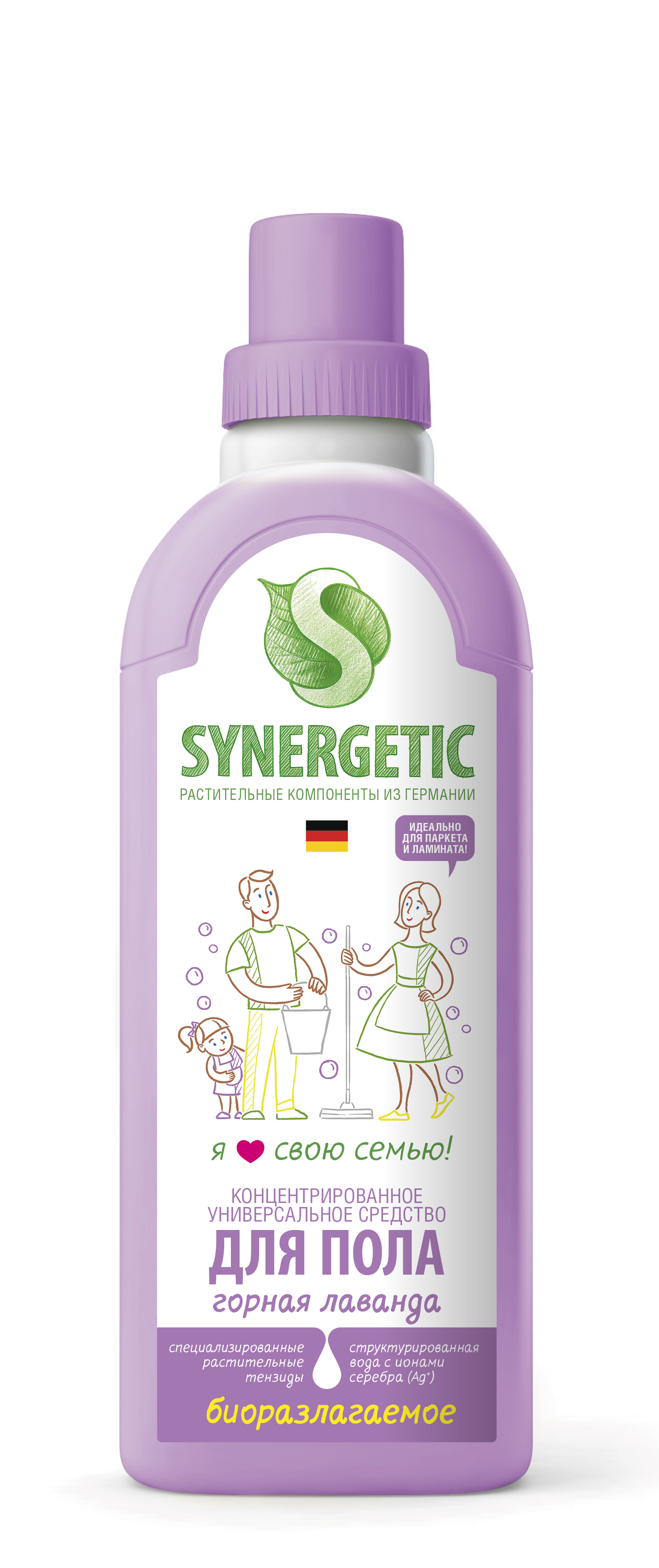 SYNERGETIC Биоразлагаемое средство для мытья поверхностей Горная лаванда, 0,75 л SYNERGETIC Биоразлагаемое средство для мытья поверхностей Горная лаванда, 0,75 л