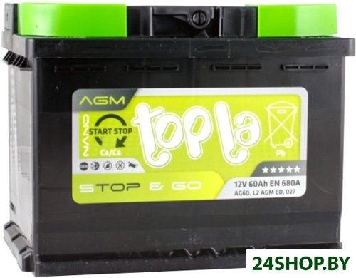 Автомобильный аккумулятор Topla TOP AGM Stop&Go TAG60 (60 А·ч) Автомобильный аккумулятор Topla TOP AGM Stop&Go TAG60 (60 А·ч)