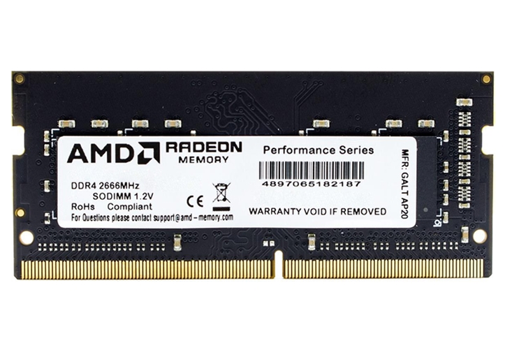 Оперативная память AMD Radeon R7 Performance 4GB DDR4 SODIMM PC4-21300 R744G2606S1S-UO Оперативная память AMD Radeon R7 Performance 4GB DDR4 SODIMM PC4-21300 R744G2606S1S-UO