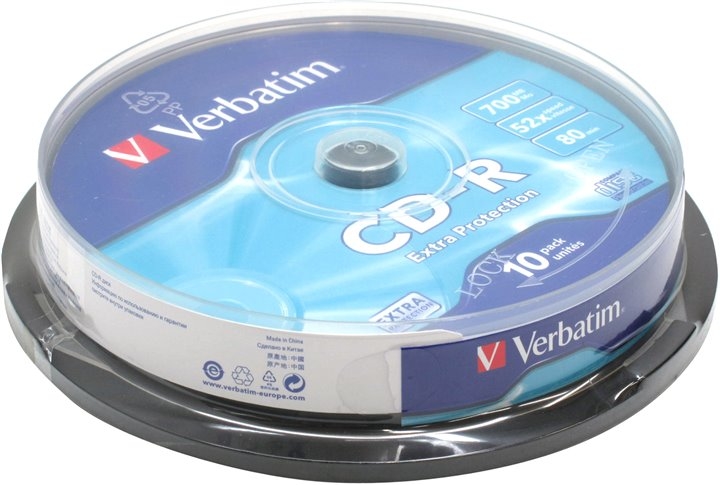Диски Verbatim CD-R 700Mb 52x sp. (уп.10 шт) Диски Verbatim CD-R 700Mb 52x sp. (уп.10 шт)