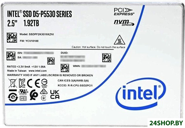 SSD Intel D5-P5530 1.92TB SSDPF2KX019XZN1 SSD Intel D5-P5530 1.92TB SSDPF2KX019XZN1