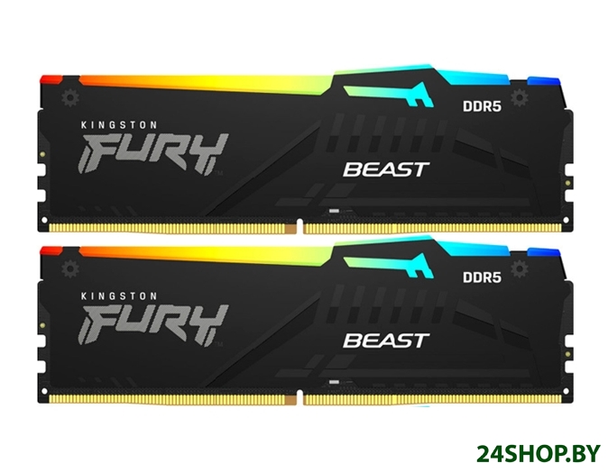 Оперативная память Kingston FURY Beast RGB 2x8ГБ DDR5 4800 МГц KF548C38BBAK2-16 Оперативная память Kingston FURY Beast RGB 2x8ГБ DDR5 4800 МГц KF548C38BBAK2-16