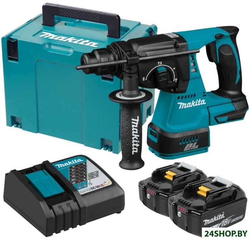 Перфоратор Makita DHR242RTJ (с 2-мя АКБ, кейс) Перфоратор Makita DHR242RTJ (с 2-мя АКБ, кейс)