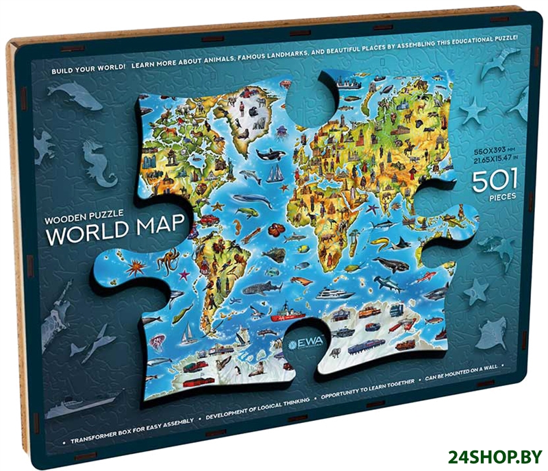 Пазл Eco-Wood-Art World Map (501 эл) Пазл Eco-Wood-Art World Map (501 эл)