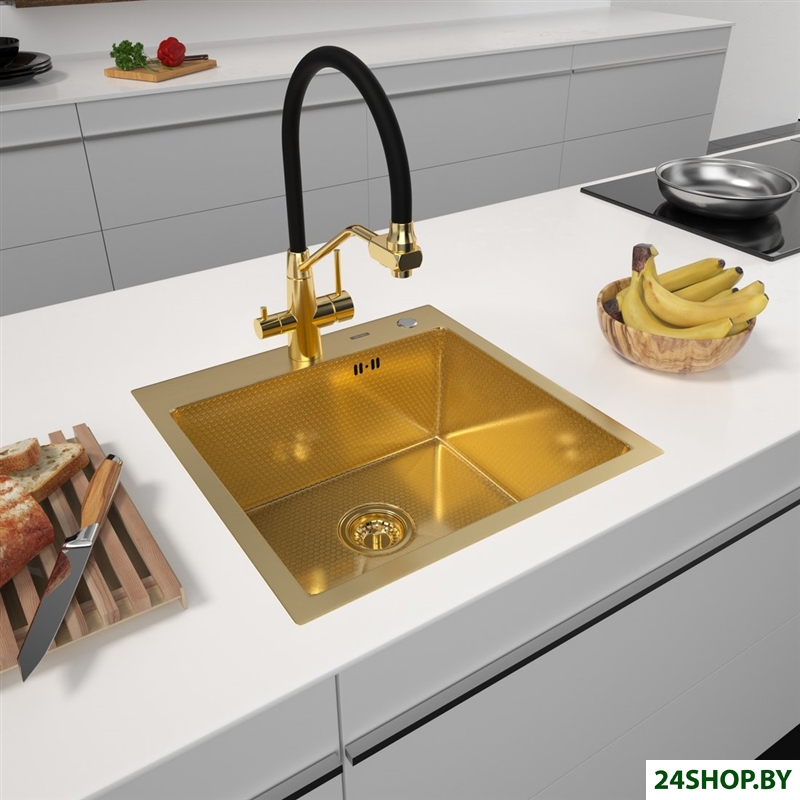 Кухонная мойка ARFEKA Eco AR 500*500 Gold PVD Nano Decor Кухонная мойка ARFEKA Eco AR 500*500 Gold PVD Nano Decor