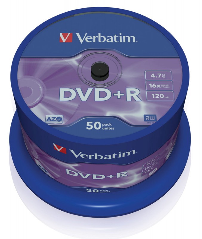 Диск DVD+R Verbatim 4.7Gb 16x Cake Box (50шт) Диск DVD+R Verbatim 4.7Gb 16x Cake Box (50шт)