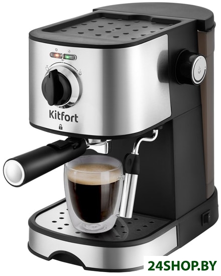 Кофеварка эспрессо KITFORT KT-753 (черный/нержавеющая сталь) Кофеварка эспрессо KITFORT KT-753 (черный/нержавеющая сталь)