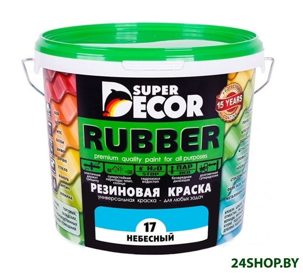 Краска Super Decor Rubber 6 кг (№17 небесный) Краска Super Decor Rubber 6 кг (№17 небесный)