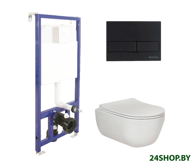 Унитаз Berges Wasserhaus Ego Rimless + Toma Slim + Novum525 + L5 047215 Унитаз Berges Wasserhaus Ego Rimless + Toma Slim + Novum525 + L5 047215