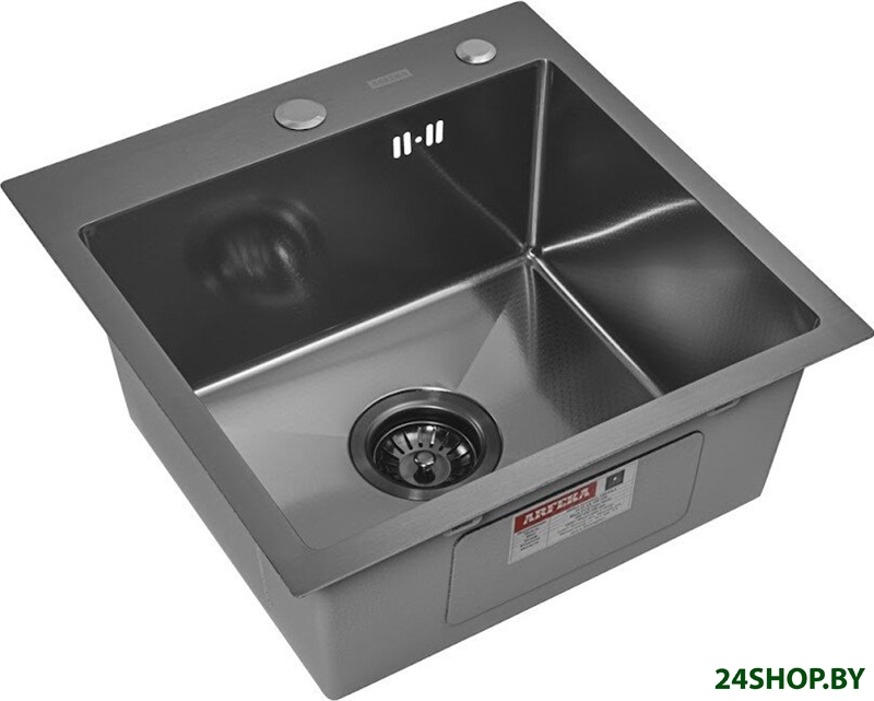 Кухонная мойка ARFEKA ECO AR 450*450 BLACK PVD NANO DECOR (настольная) Кухонная мойка ARFEKA ECO AR 450*450 BLACK PVD NANO DECOR (настольная)