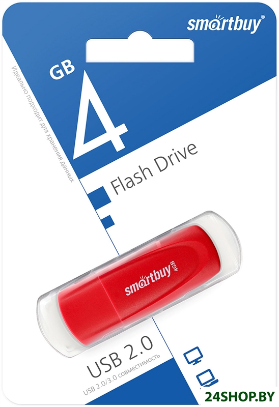 USB Flash SmartBuy Scout 4GB (красный) USB Flash SmartBuy Scout 4GB (красный)