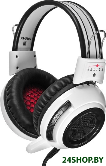 Наушники с микрофоном Oklick HS-G300 ARMAGEDDON белый/черный Наушники с микрофоном Oklick HS-G300 ARMAGEDDON белый/черный