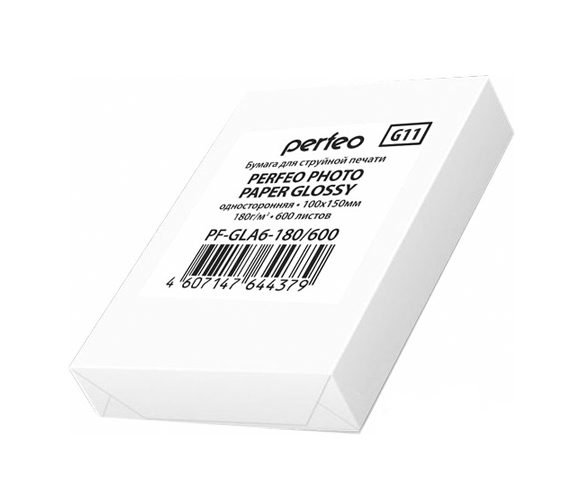 Фотобумага PERFEO 10х15 180 г/м2 глянцевая 600л (PF-GLA6-180/600) Фотобумага PERFEO 10х15 180 г/м2 глянцевая 600л (PF-GLA6-180/600)
