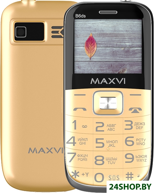 Кнопочный телефон Maxvi B6ds (золотистый) Кнопочный телефон Maxvi B6ds (золотистый)
