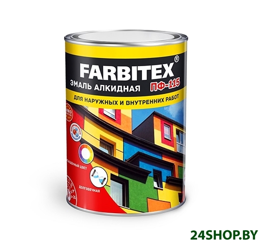 Эмаль Farbitex ПФ-115 0.8 кг (зеленый) Эмаль Farbitex ПФ-115 0.8 кг (зеленый)