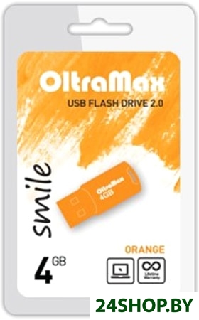 Флеш-память OLTRAMAX Smile 4GB (оранжевый) Флеш-память OLTRAMAX Smile 4GB (оранжевый)