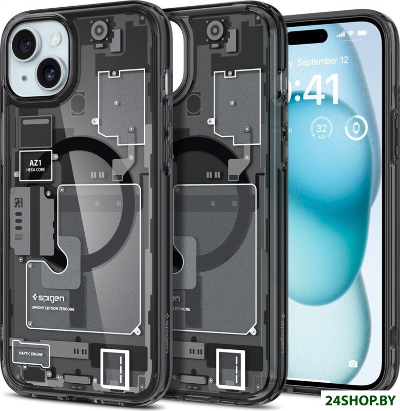 Чехол для телефона Spigen Ultra Hybrid Zero One (MagFit) для iPhone 15 ACS06806 (разноцветный) Чехол для телефона Spigen Ultra Hybrid Zero One (MagFit) для iPhone 15 ACS06806 (разноцветный)