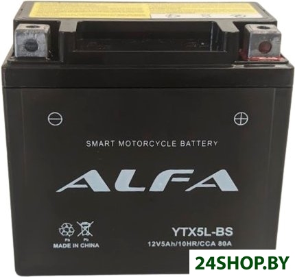 Мотоциклетный аккумулятор ALFA YTX5L-BS (5 А·ч) Мотоциклетный аккумулятор ALFA YTX5L-BS (5 А·ч)