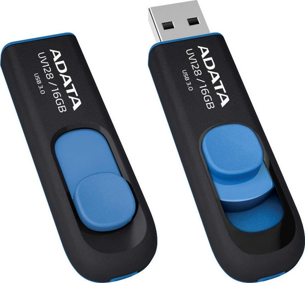 Флеш-память A-Data DashDrive UV128 Black-Blue 16GB (AUV128-16G-RBE) Флеш-память A-Data DashDrive UV128 Black-Blue 16GB (AUV128-16G-RBE)
